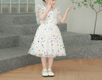 Vestido Infantil de Tule Poá
