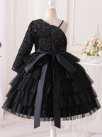 Vestido Infantil Preto Paetê