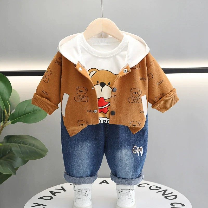 Conjunto Infantil Masculino 3 Peças Ursinho