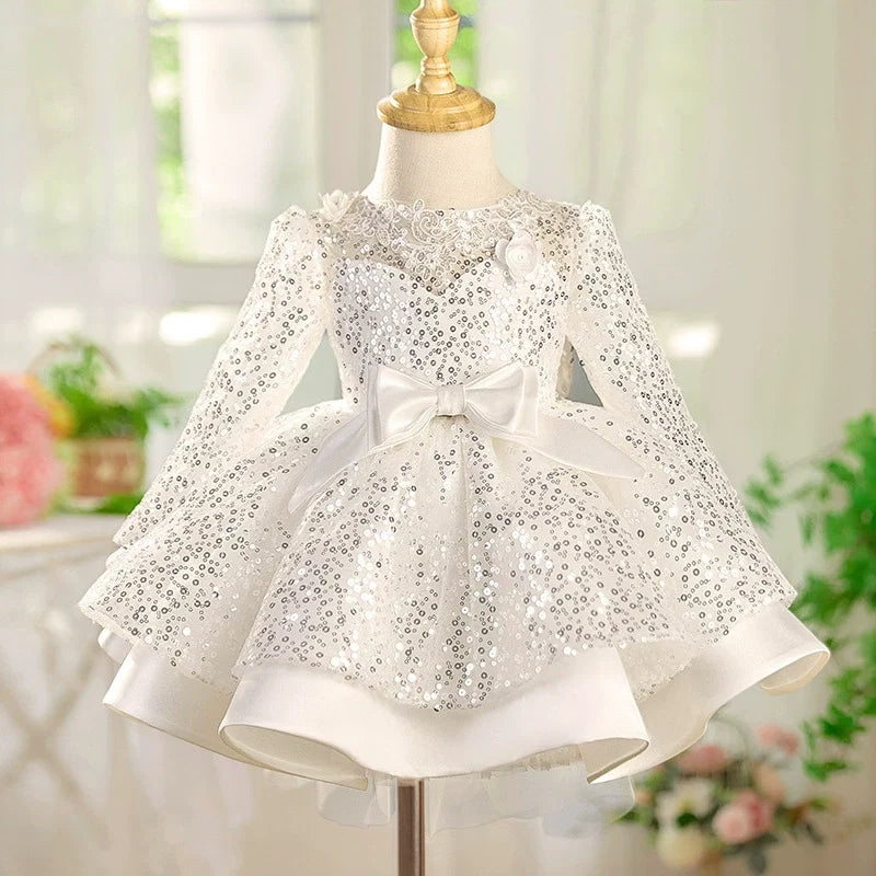 Vestido De Festa Infantil Brilhante Lacinho