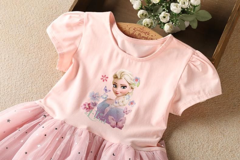 Vestido Infantil Frozen com Tule