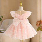 Vestido de Festa Infantil Borboletinhas Brilhante