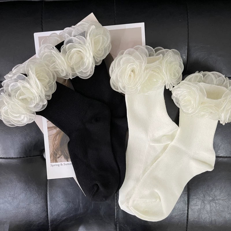 Meia Infantil Rosas