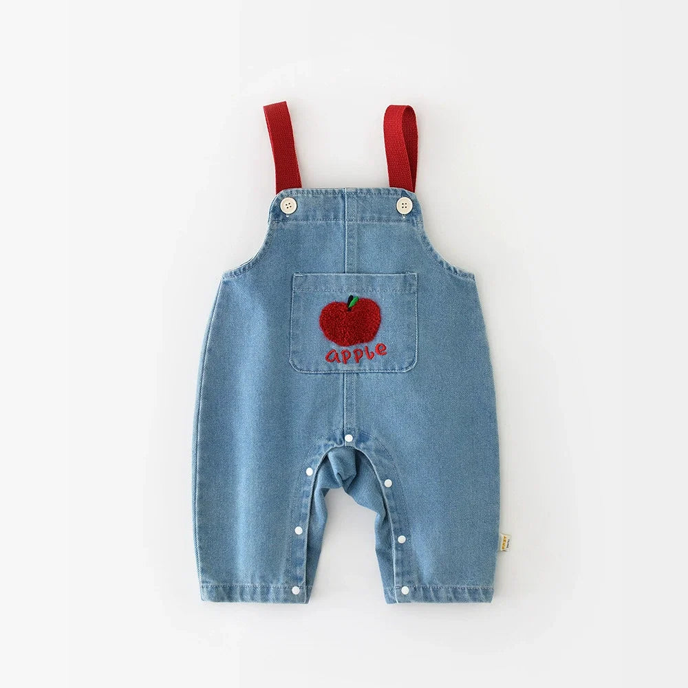 Conjunto Infantil Jardineira + Blusa Maçãzinhas