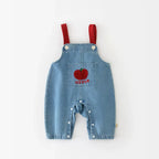 Conjunto Infantil Jardineira + Blusa Maçãzinhas