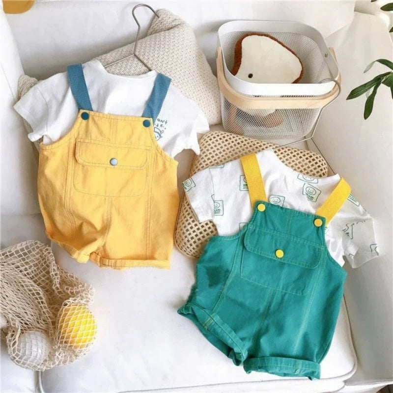 Jardineira Infantil Verão Bolsinhos