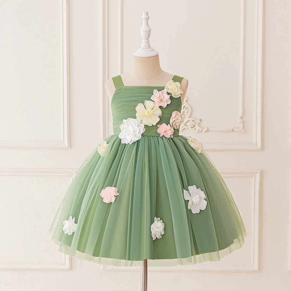 Vestido De Festa Infantil Flores