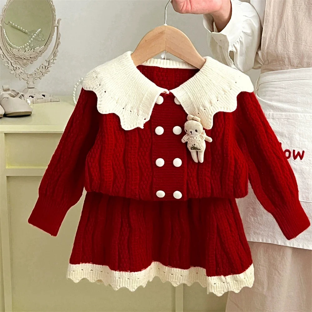 Conjunto Infantil Feminino Tricô Coelhinho