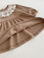 Body/ Vestido Infantil Gola Rendinha