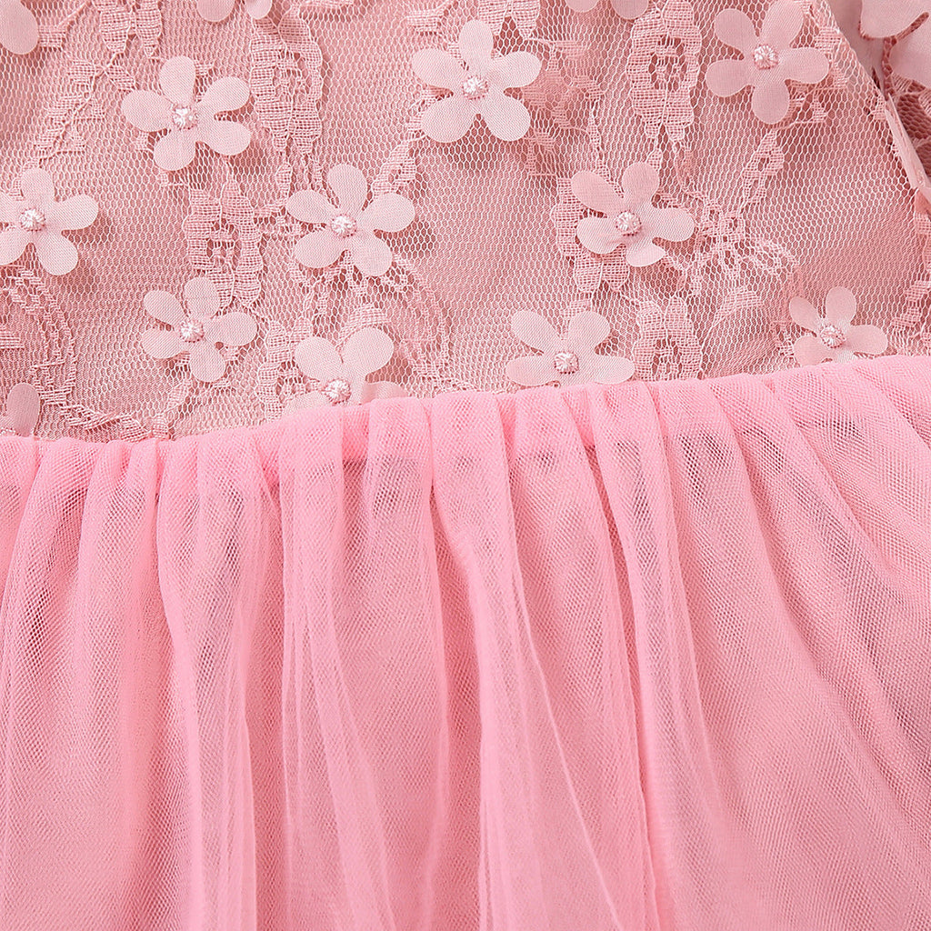 Vestido Infantil Florzinhas e Tule