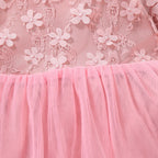 Vestido Infantil Florzinhas e Tule