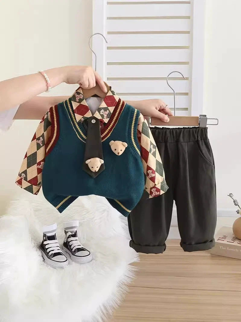 Conjunto Infantil Ursinhos com Gravatinha