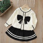Conjunto Infantil Feminino Botões de Pérola Lacinho