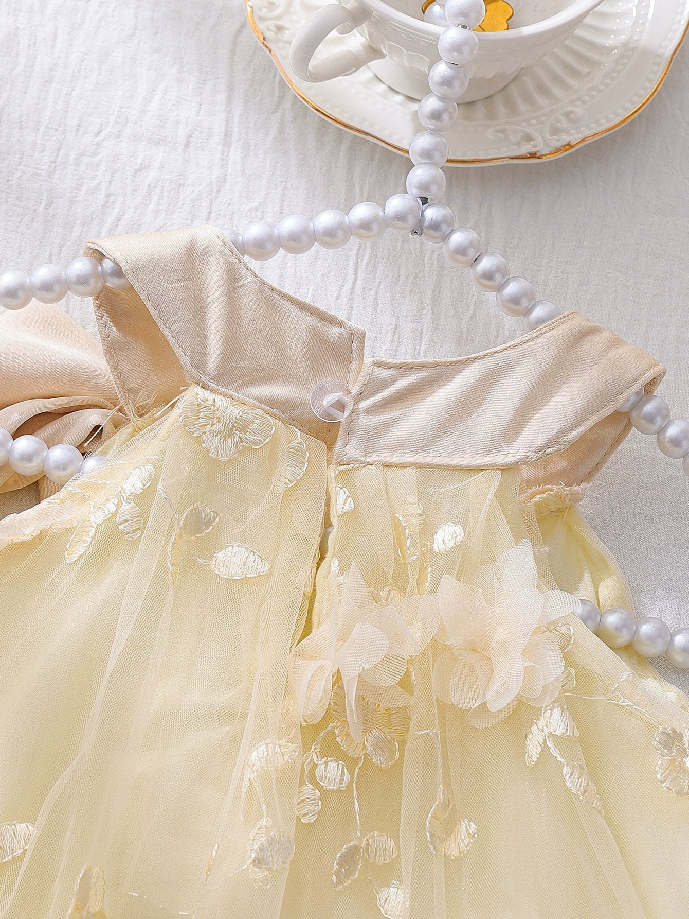 Vestido Infantil Tule Floral com Lacinho