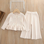 Conjunto Infantil Feminino Tricô Lacinhos