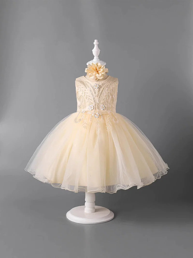 Vestido Infantil Flores Brilhantes