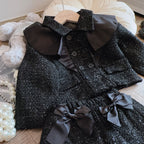 Conjunto Infantil Feminino Preto Lacinhos