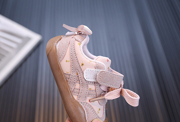 Tênis Infantil Feminino Florzinhas com Velcro