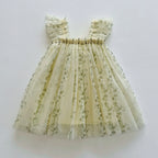 Vestido Infantil Tule Ramos de Flores