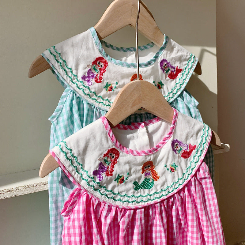 Vestido Infantil Xadrez Sereia