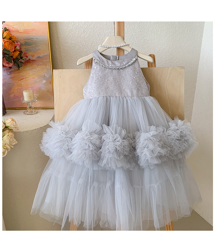 Vestido De Festa Infantil Brilhs e Tule