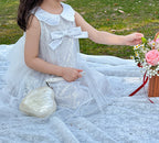 Vestido Infantil Brilhante Lacinho