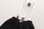 Conjunto Infantil Masculino Jardineira Letras