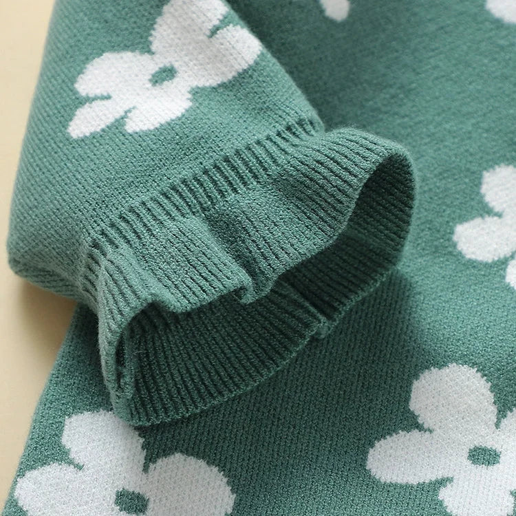 Macacão Infantil Tricô Florzinhas