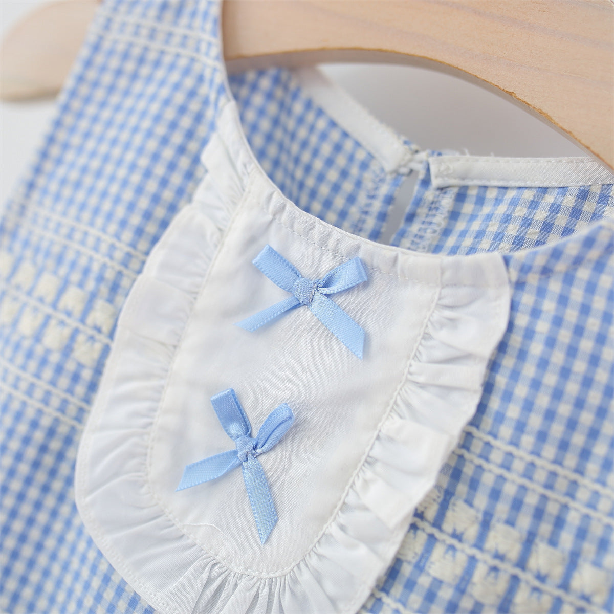 Vestido Infantil Azul Lacinhos