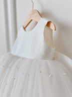 Vestido Infantil de Festa Pérolas  Laço