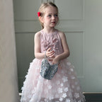 Vestido Infantil com Lacinho e Florzinhas