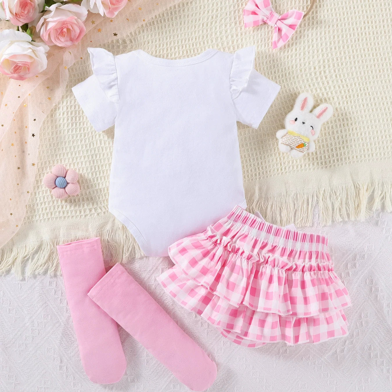 Conjunto Infantil Coelhinho Xadrez