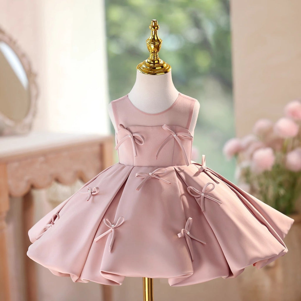 Vestido Infantil Rosa Lacinhos