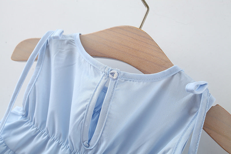 Vestido Infantil Azul Babadinhos