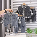 Conjunto Infantil Masculino Jeans 3 Peças