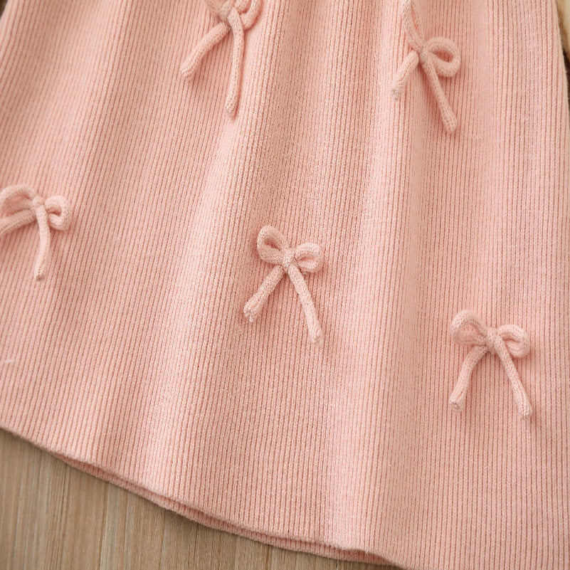 Vestido Infantil de Tricô com Lacinhos