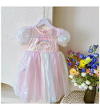 Vestido Infantil Arco íris Asas