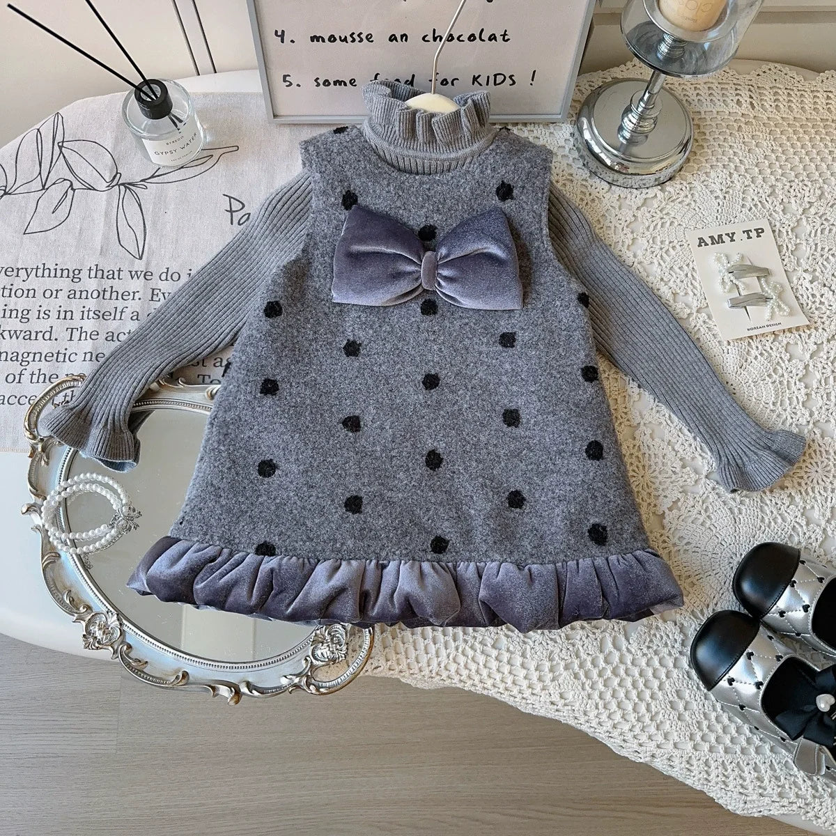 Vestido + Blusa Infantil Lacinho