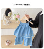 Conjunto Infantil Jeans Bordadinhos