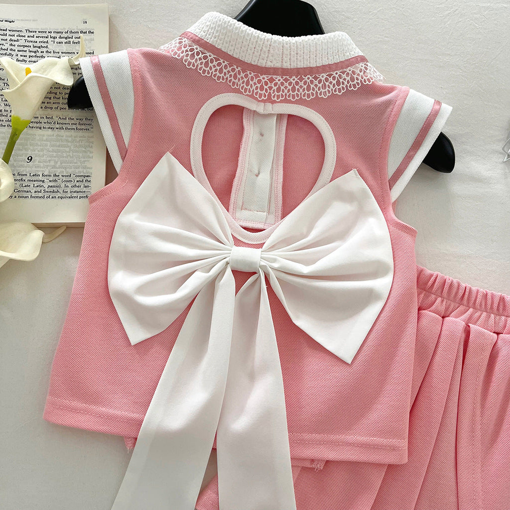 Conjunto Infantil Feminino Gola Lacinho
