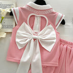 Conjunto Infantil Feminino Gola Lacinho