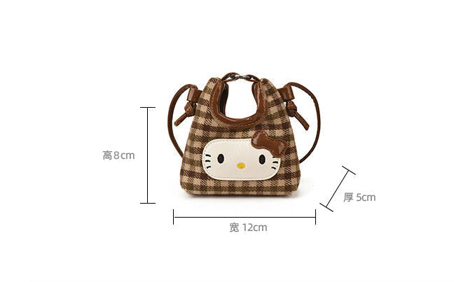 Bolsa Infantil Xadrez Gatinha