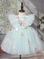 Vestido de Festa Verde Flores Encantado