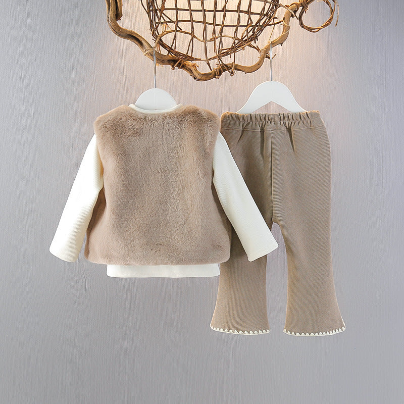 Conjunto Infantil 3 Peças Inverno Laços e Florzinhas