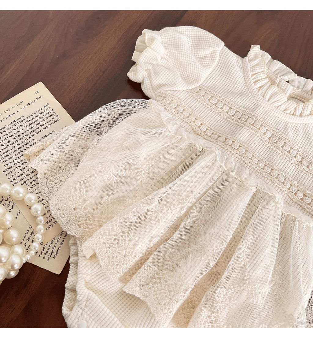 Body Infantil Feminino com Tule Rendado
