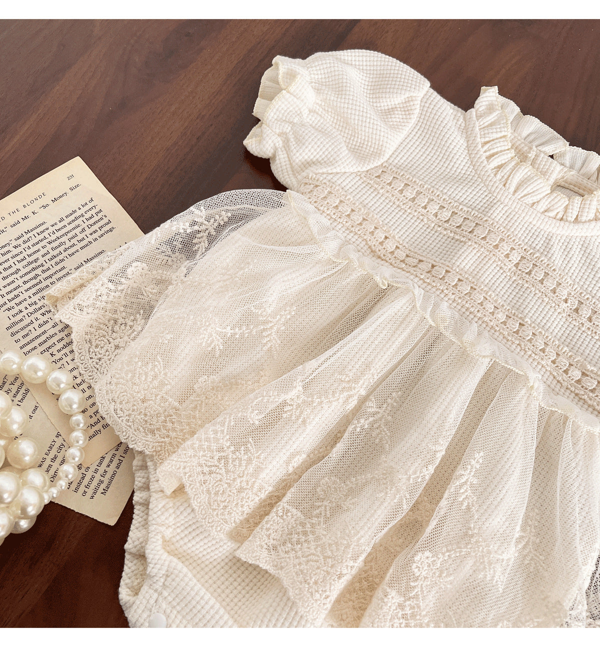 Body Infantil Feminino com Tule Rendado