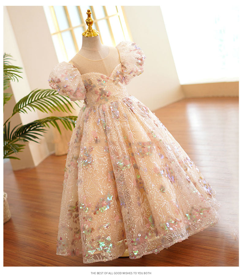 Vestido de Festa Infantil Lantejoulas Brilhante