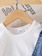 Jardineira Jeans Cerejinha + Blusinha