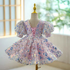 Vestido Infantil de Festa Luxo Lantejoulas