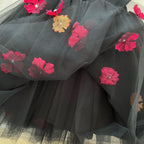 Vestido Infantil Tule com Flores